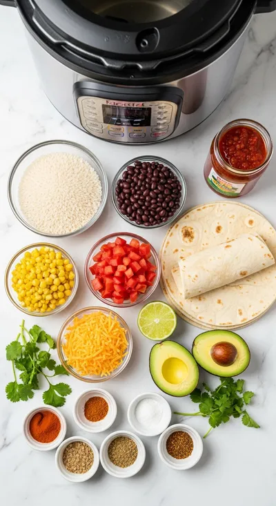 Rice and Bean Burrito – Instant Pot Quick Recipe - cooking process
