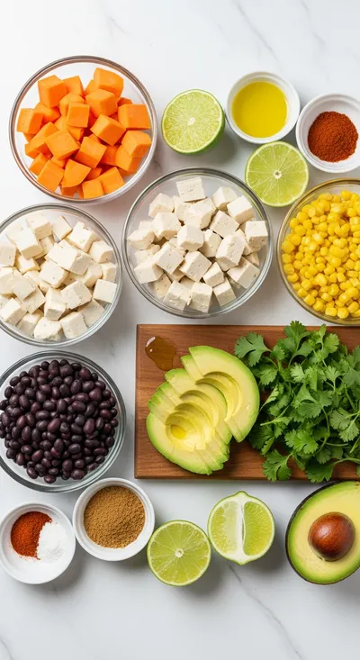 Sheet Pan Breakfast Burrito Bowl – High-Protein Vegan - cooking process