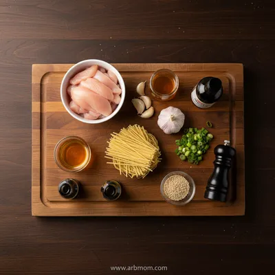 Sticky Garlic Chicken Noodles – Quick High‑Protein Dinner - cooking process