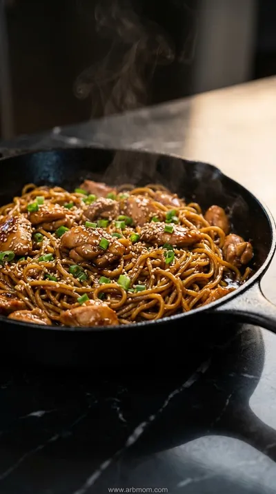 Sticky Garlic Chicken Noodles