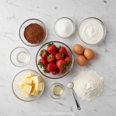 Strawberry Brownies with Creamy Frosting - cooking process