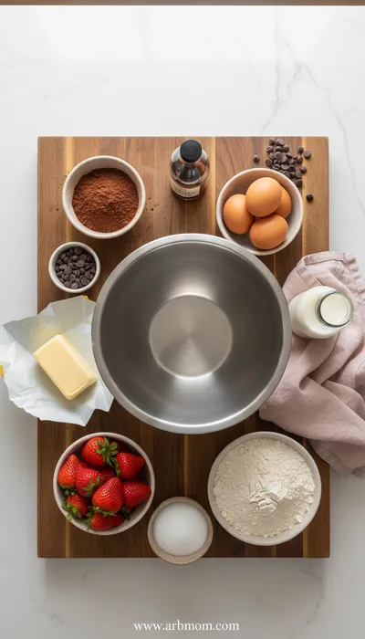 Strawberry Chocolate Cake - cooking process