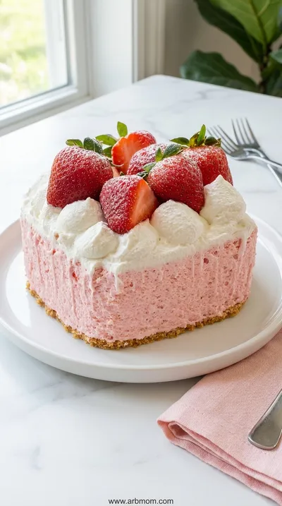 3-Ingredient No-Bake Strawberry Cloud Cake