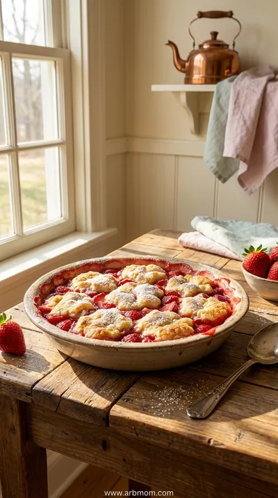 Easy Homemade Strawberry Cobbler