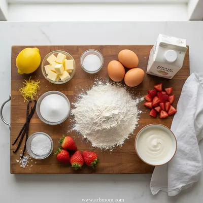 Strawberry Lemon Cream Scones - ingredients preparation