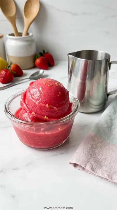 Strawberry Lemon Sorbet - Refreshing Fruit Dessert