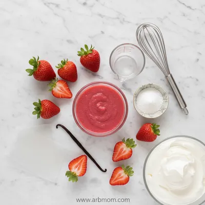 Light & Airy Strawberry Mousse with Sauce - cooking process