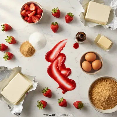 Strawberry Swirl Cheesecake – Easy Creamy Dessert - cooking process