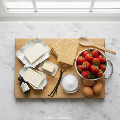 Strawberry Swirl Cheesecake - cooking process