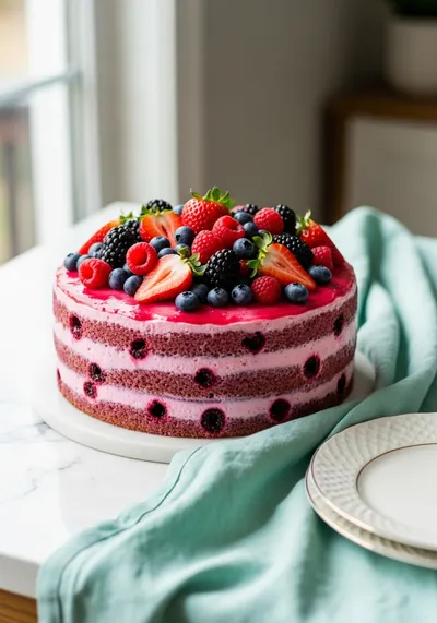 Summer Berry Poke Cake