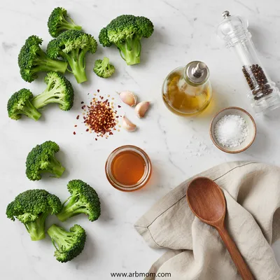 Sweet Chili Roasted Broccoli – Healthy Snack - cooking process