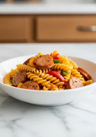 Sweet Pepper & Chicken Sausage Pasta