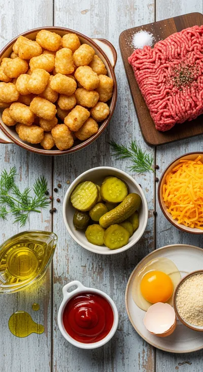 Tater Tot Mini Cheeseburger Bites - cooking process