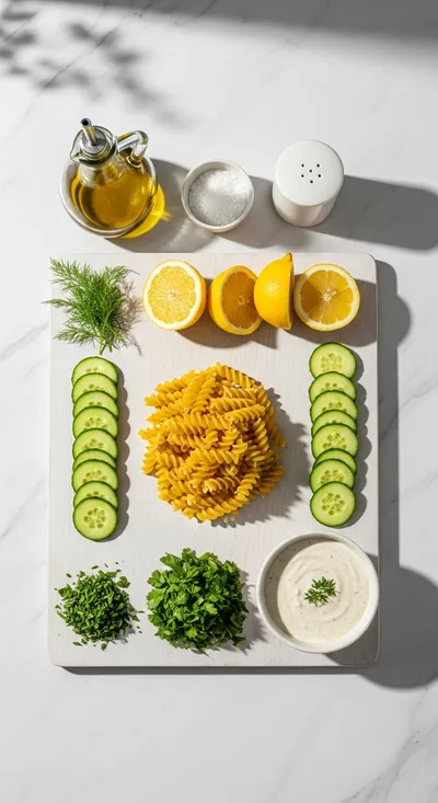 Vegan Cucumber Pasta Salad – Fresh Quick Recipe - cooking process