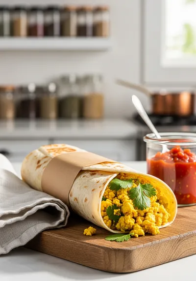 Vegan High-Protein Tofu Scramble Breakfast Burrito