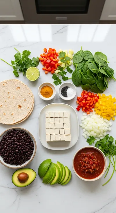 Vegan High-Protein Tofu Scramble Breakfast Burrito - cooking process