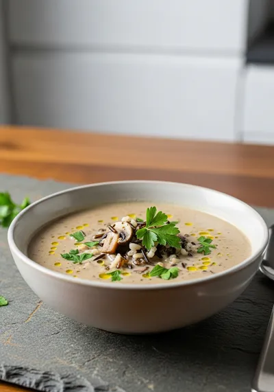 Vegan Mushroom Soup With Wild Rice