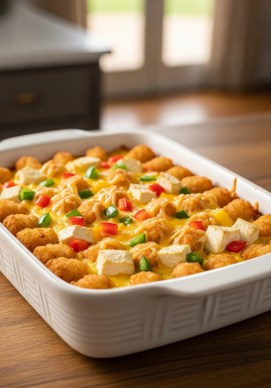 Vegan Tater Tot Breakfast Casserole