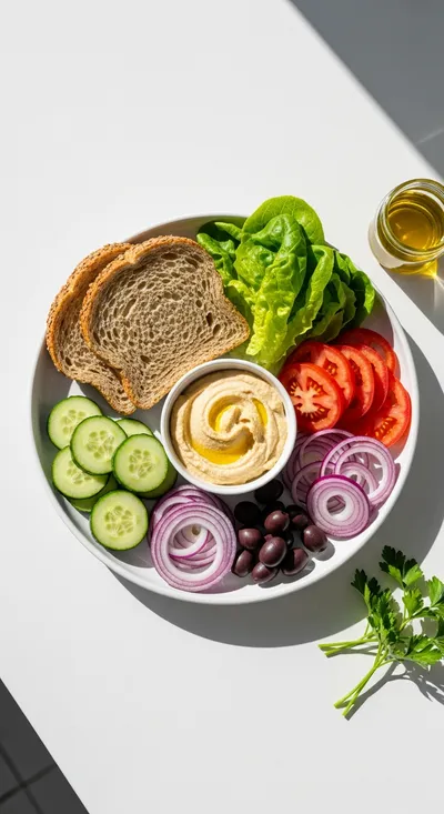 Veggie and Hummus Sandwich - cooking process