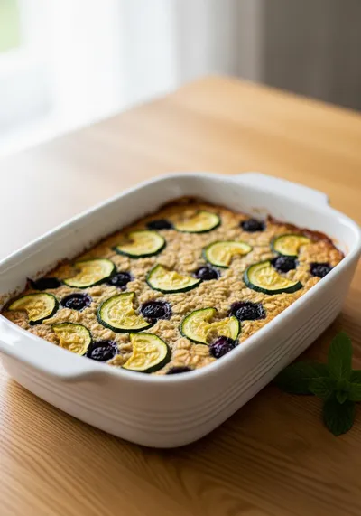 Zucchini Blueberry Baked Oatmeal