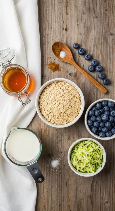 Zucchini Blueberry Baked Oatmeal - cooking process